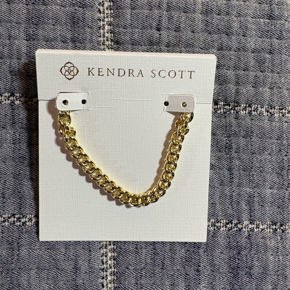 Kendra Scott Gold Chain Necklace 16–17” Logo Charm Designer Jewelry